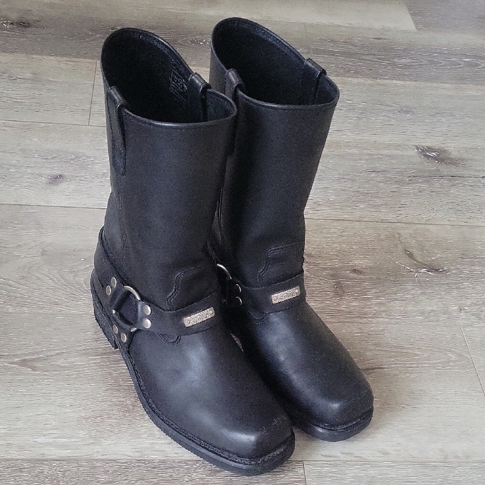 River Road Motorcycle Biker Riding Leather Boots Men's Size 11